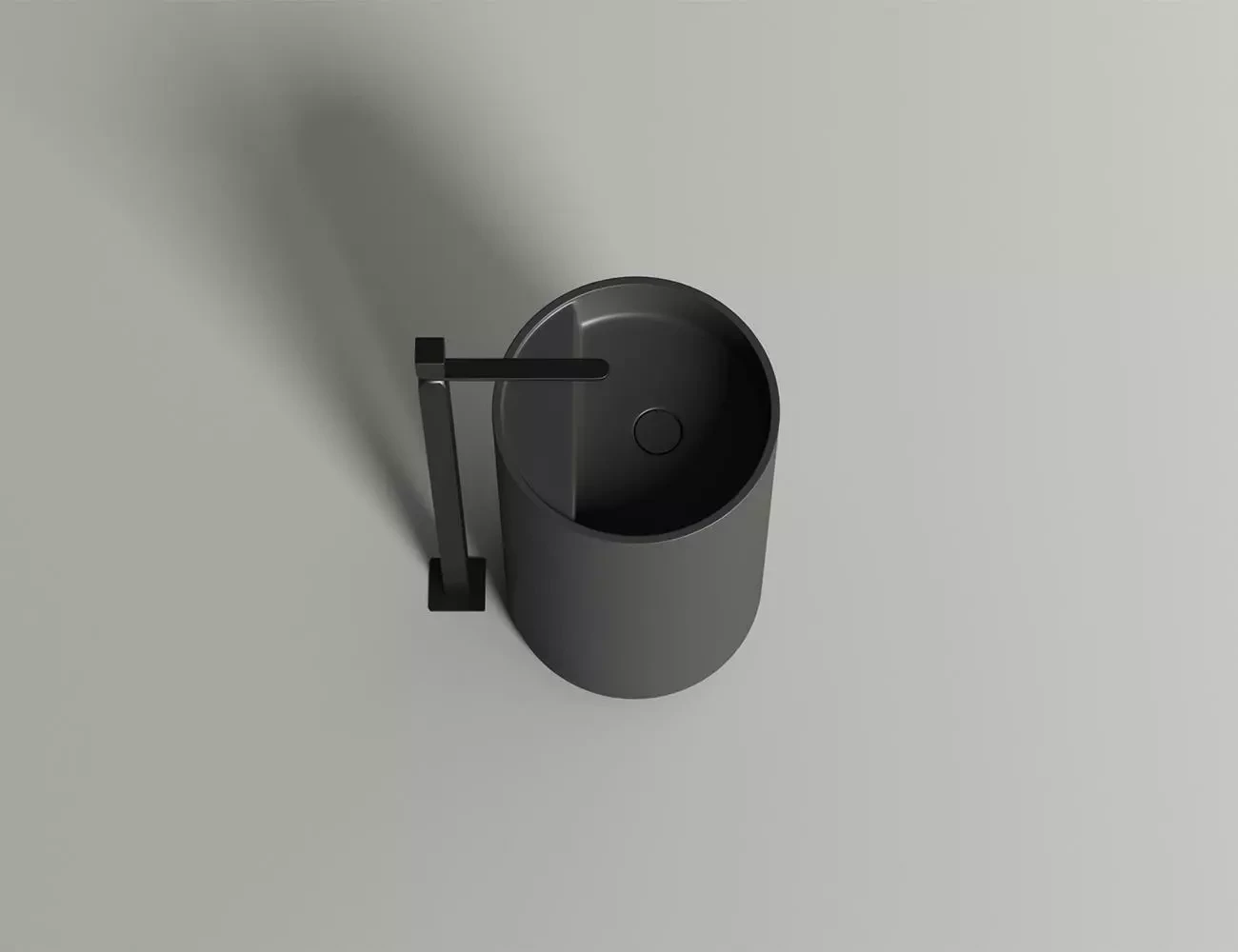 Раковина напольная Salini Armonia Top 01 S-Sense 45 см 130114G из литьевого мрамора, глянцевая белая, с донным клапаном, без о