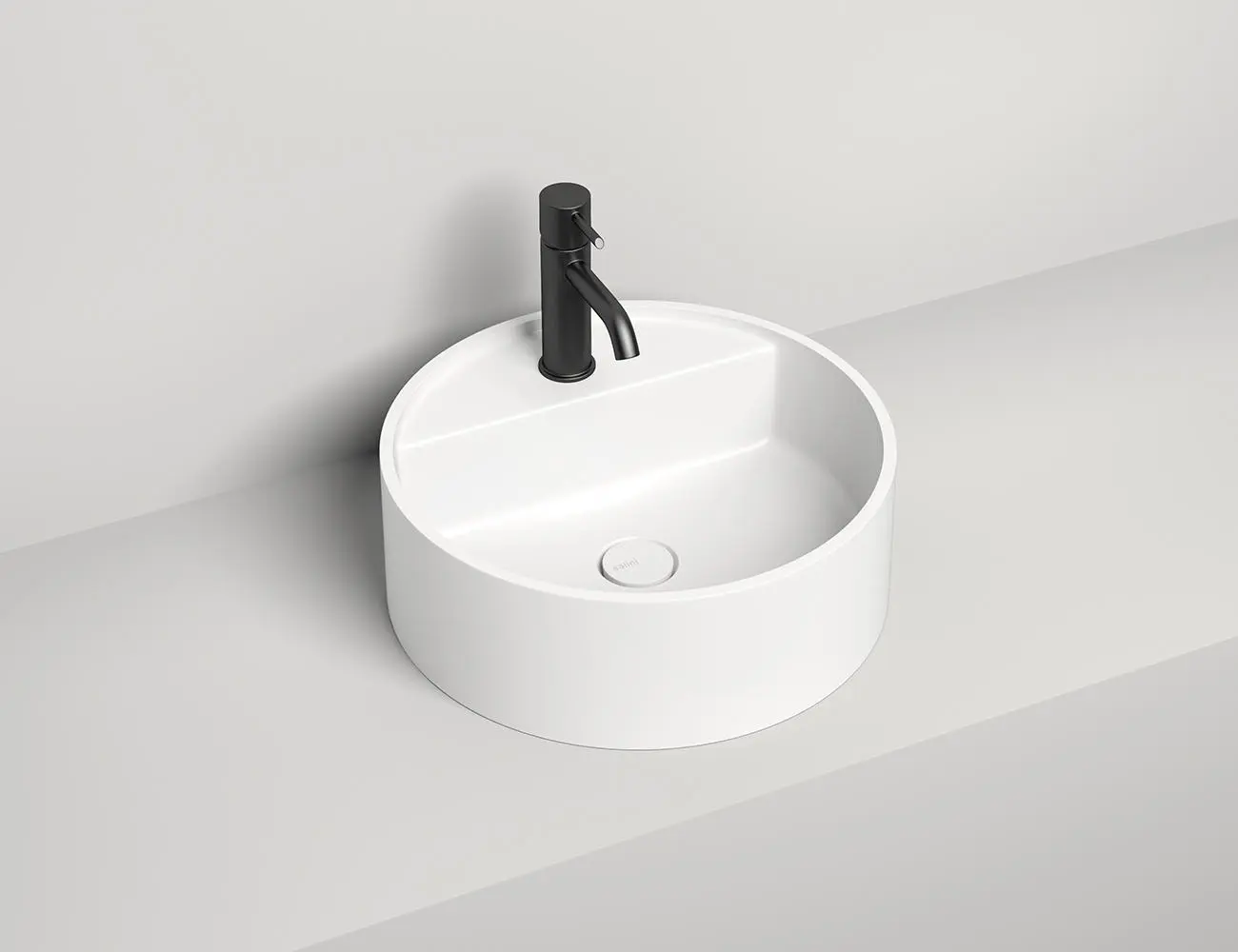 Раковина накладная Salini Armonia Top 02 S-Stone 45 см 130126M из искусственного камня, белая матовая, без отверстия под смеси