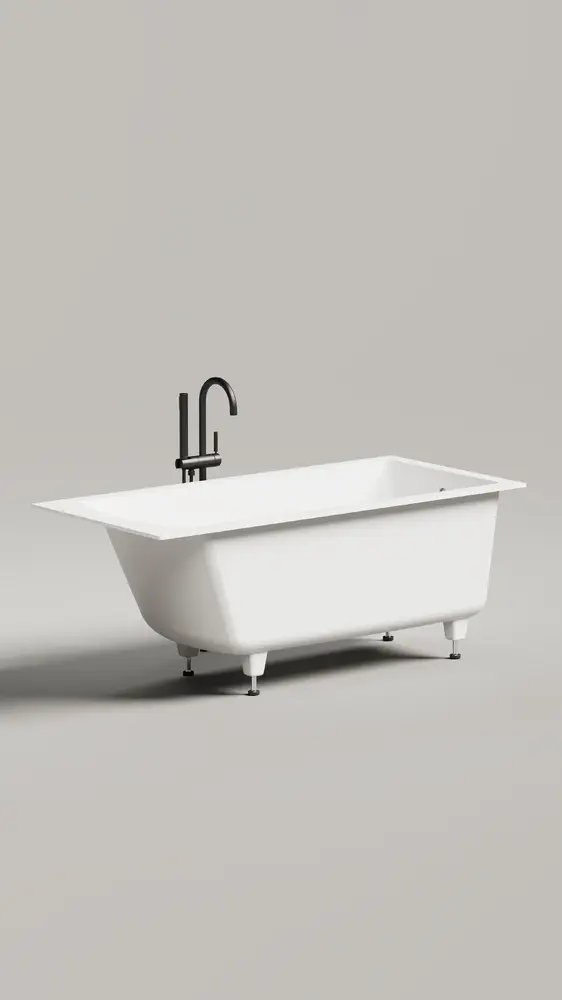 Ванна из литьевого мрамора Salini Cascata 150x70 105021M белая матовая