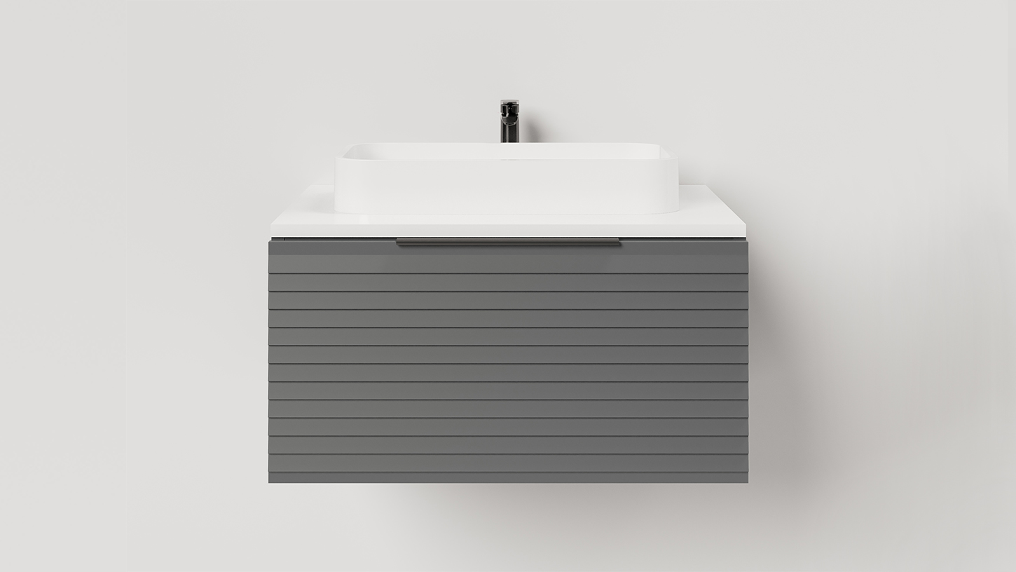 Тумба подвесная TOUCH 60х50х32 см, матовая эмаль Anthracite T600H1A