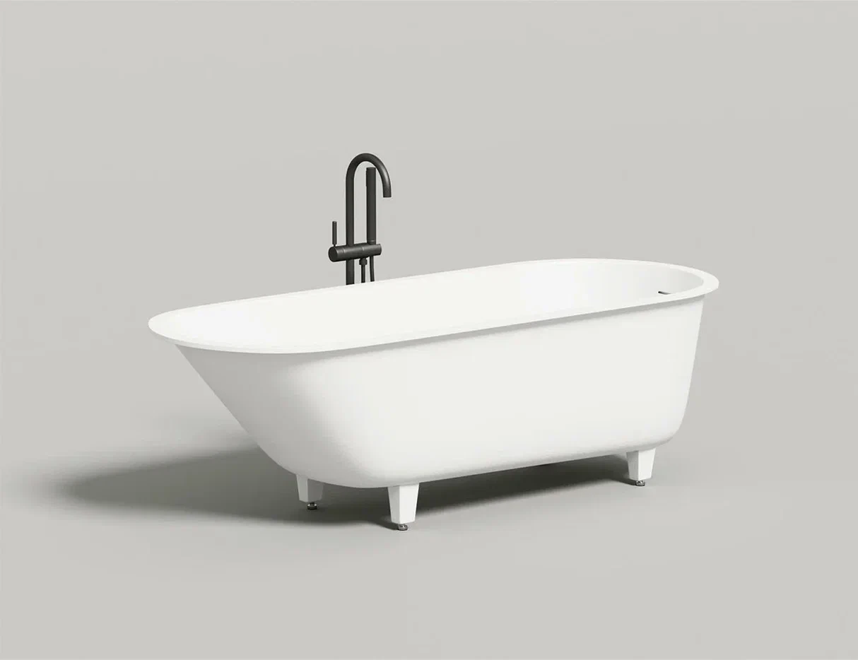Ванна из литьевого мрамора Salini Ornella Kit S-sense 170x75 102411G белая глянцевая, встраиваемая