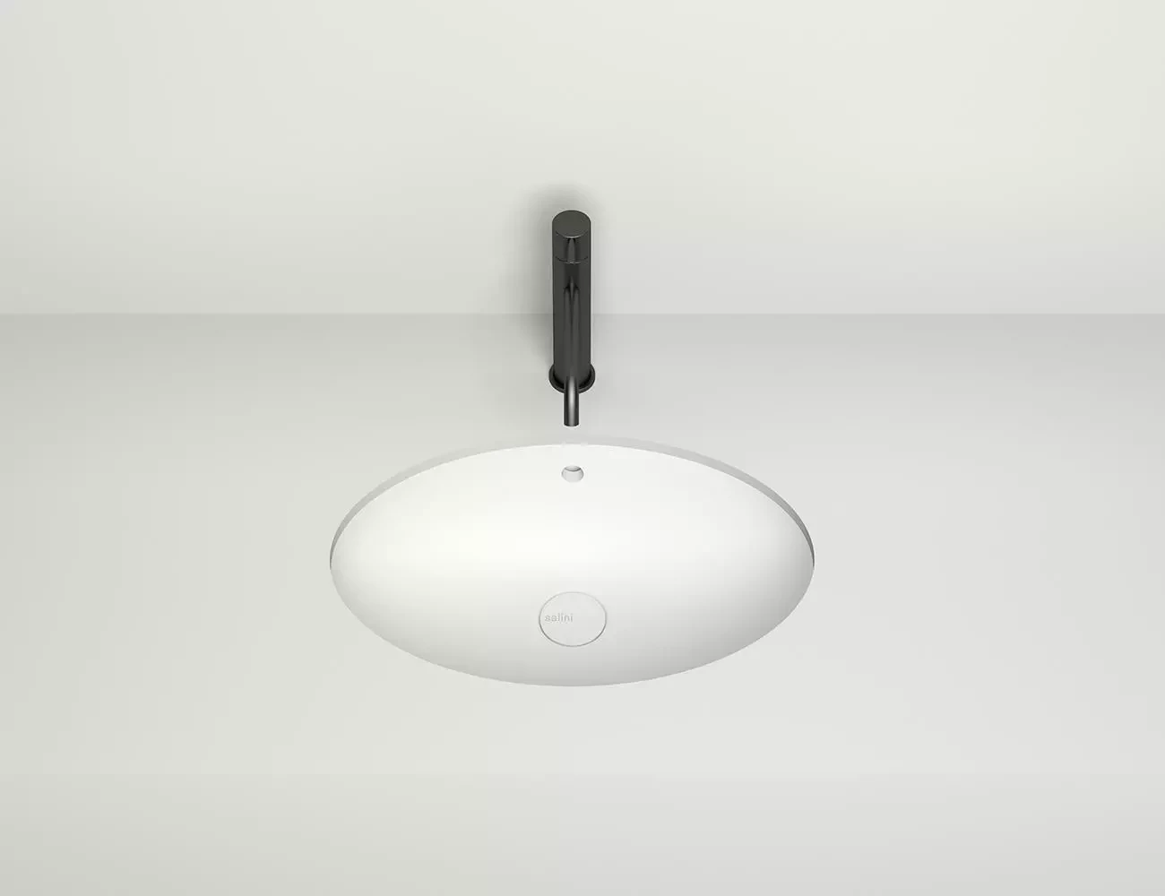 Раковина встраиваемая снизу Salini Marea 12 S-Sense 56 см 1101109G из литьевого мрамора, глянцевая белая