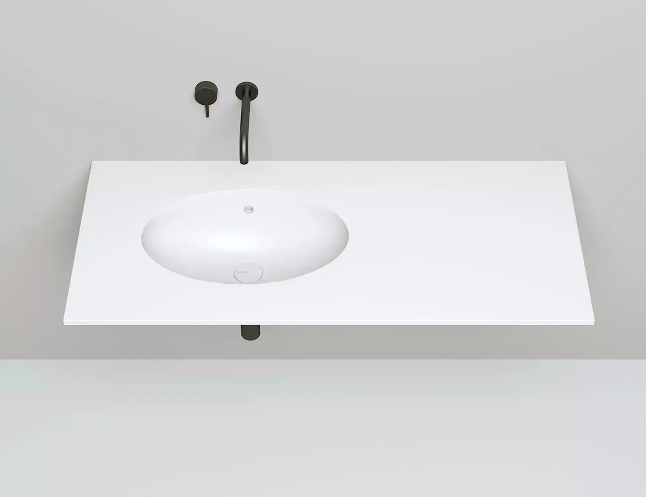 Раковина встраиваемая снизу Salini Marea 12 57 см S-Stone 1101209M из искусственного камня, белая матовая