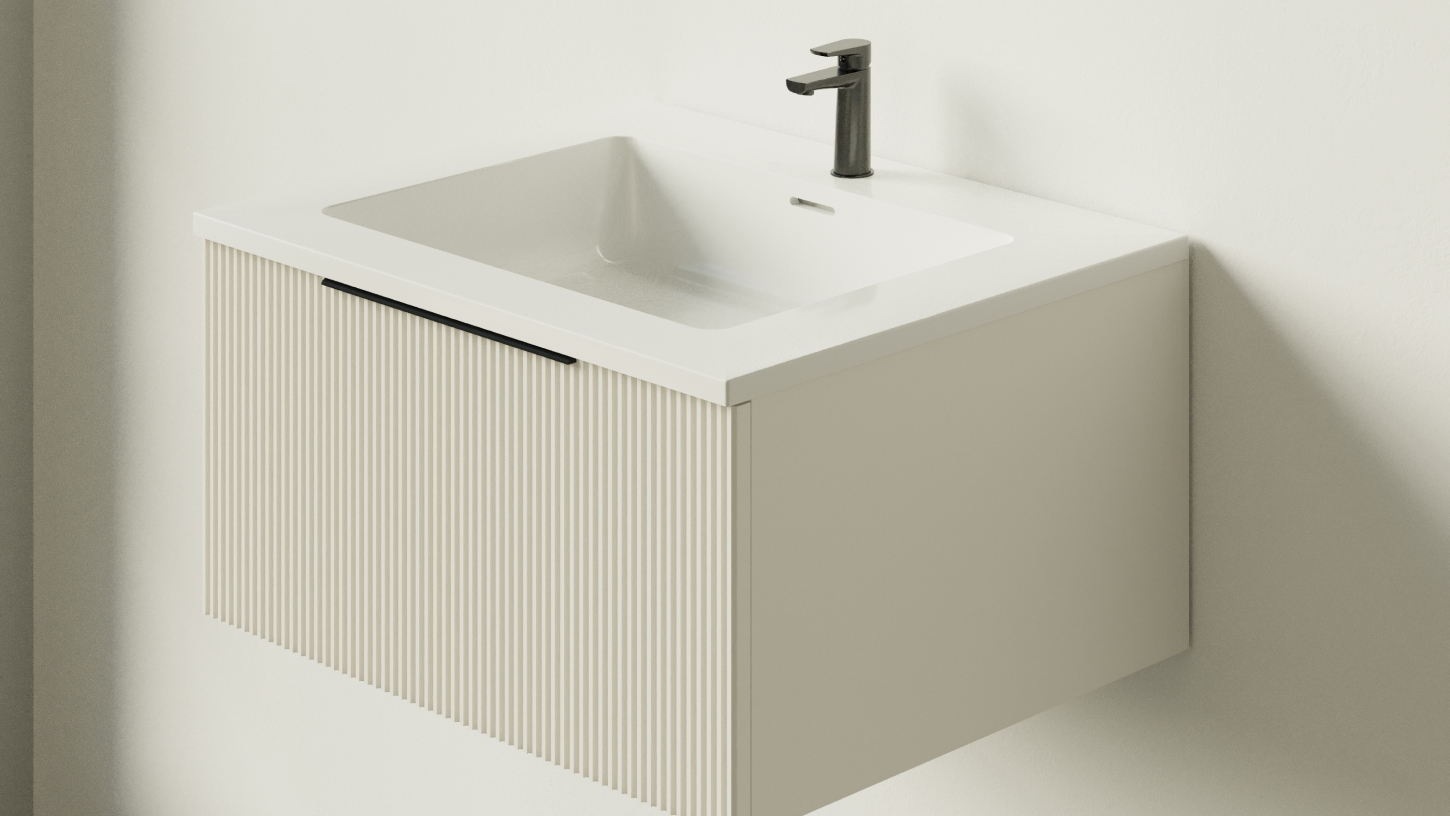 Тумба подвесная TOUCH 60х50х32 см, матовая эмаль Сreamy T600V1C