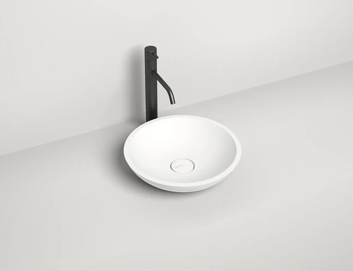 Раковина накладная Salini Callista 05 S-Sense 37 см 1101105G из литьевого мрамора, глянцевая белая