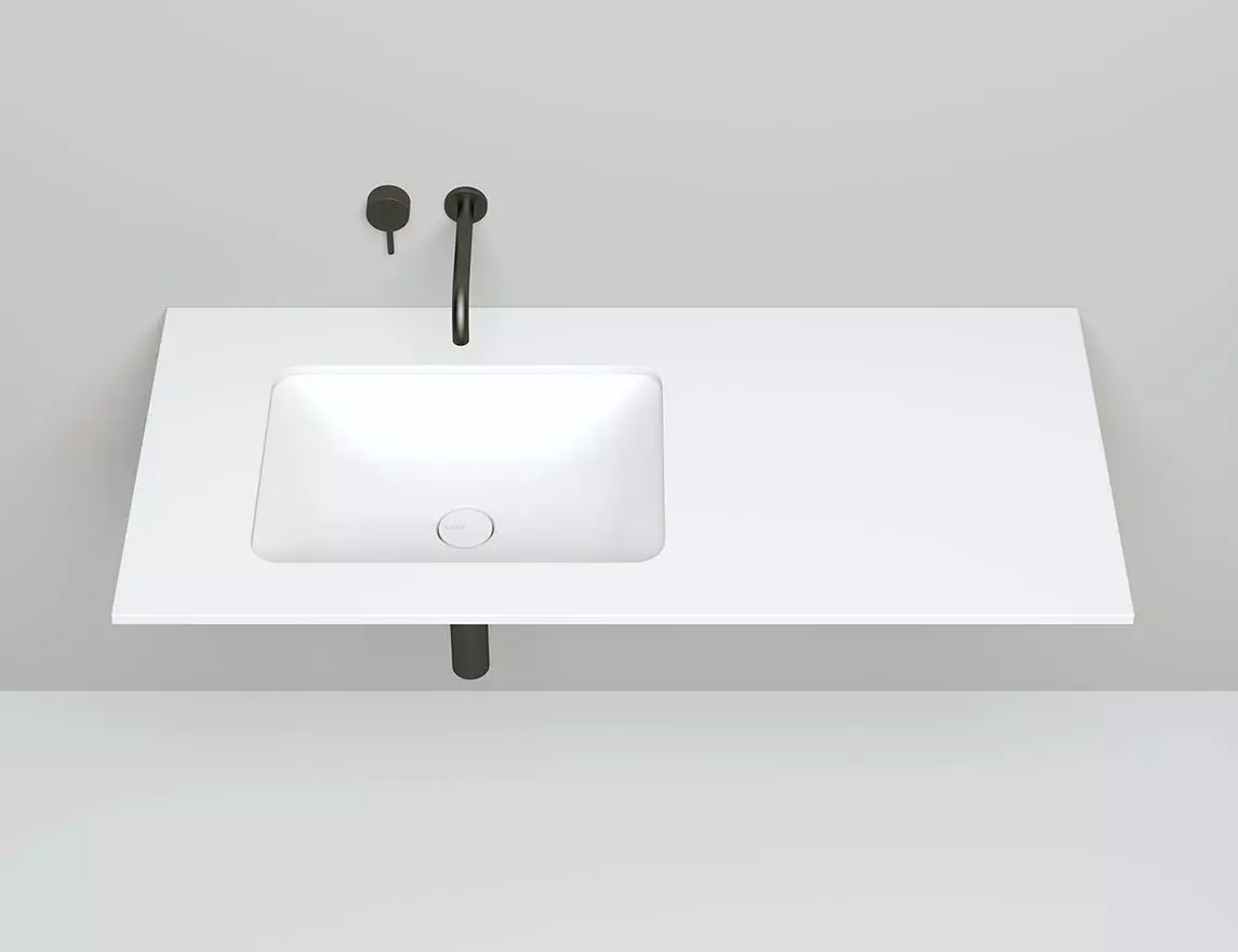 Раковина встраиваемая снизу Salini Marea 06 S-Stone 55 см 1802206M из искусственного камня, матовая белая