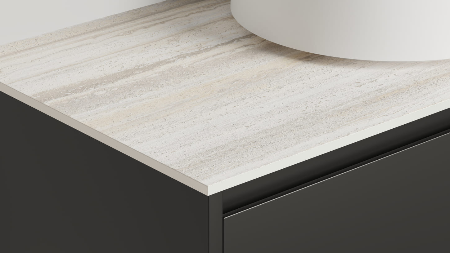 Столешница 1800 мм GRES Керамогранит TRAVERTINO GRIGO С текстурой KM180.50.3.200