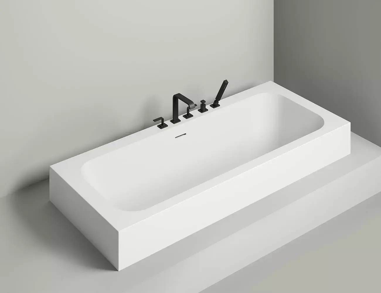 Ванна из искусственного камня Salini Orlanda Axis Kit S-Stone 180х80 103322M белая матовая, встраиваемая