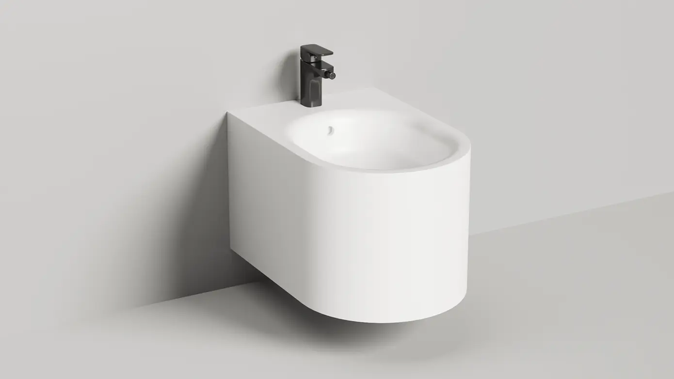 Биде подвесное Salini Gemelli S-Stone 250121M из искусственного камня, белое матовое