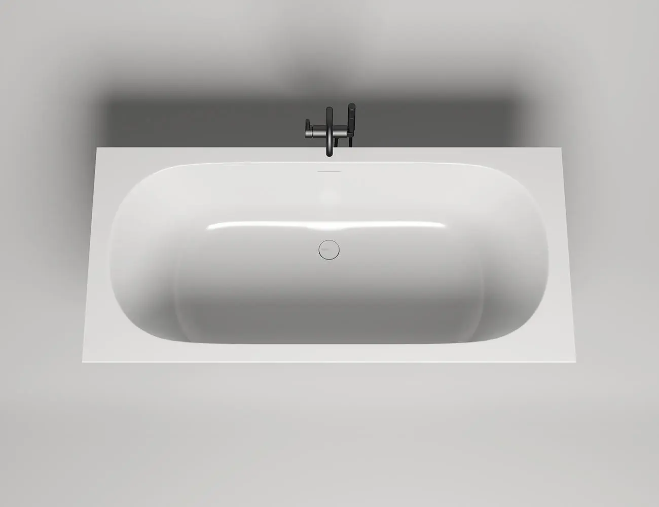 Ванна из литьевого мрамора Salini Ornella Axis Kit S-Sense 190х90 103512G белая глянцевая, встраиваемая