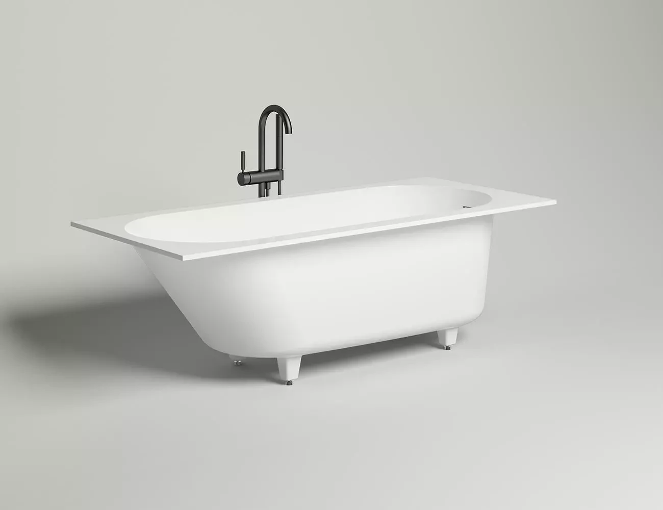 Ванна из литьевого мрамора Salini Ornella Kit S-sense 170х70 102413G белая глянцевая, встраиваемая