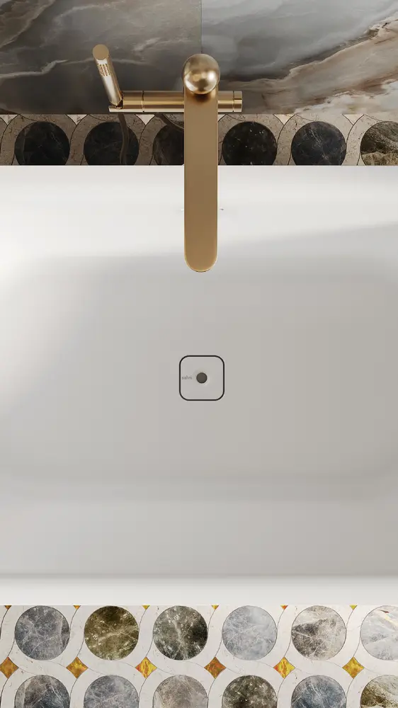 Ванна из литьевого мрамора Salini Perla S-Sense 170x80 1049101G отдельностоящая, белая глянцевая