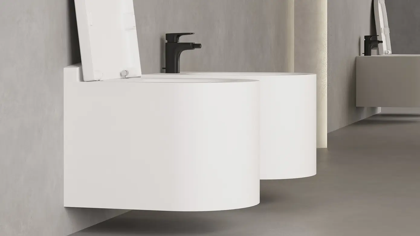 Биде подвесное Salini Gemelli S-Stone 250121M из искусственного камня, белое матовое