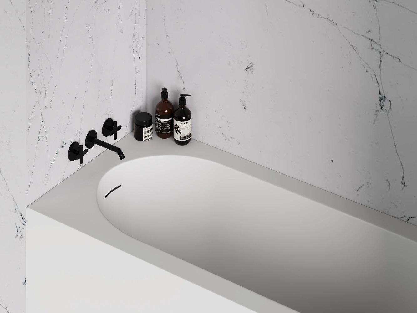 Ванна из искусственного камня Salini Ornella Axis Kit 170x70 104723M S-Stone белая матовая