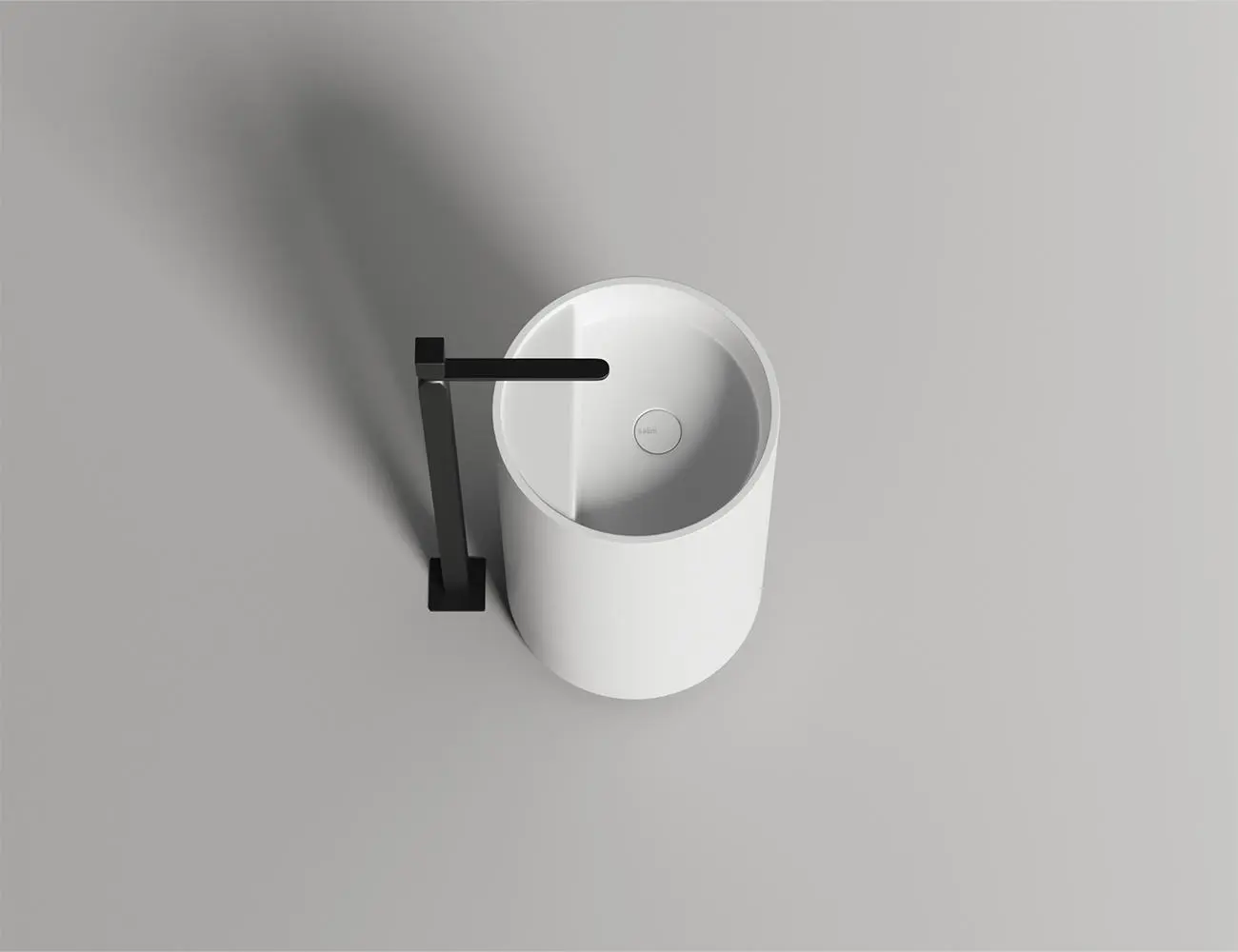 Раковина напольная Salini Armonia Top 01 S-Stone 45 см 130124M из искусственного камня, матовая белая, с донным клапаном, без