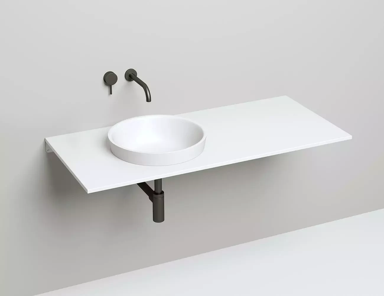 Раковина встраиваемая сверху Salini Marea 03 S-Stone 42 см 1802203M из искусственного камня, матовая белая