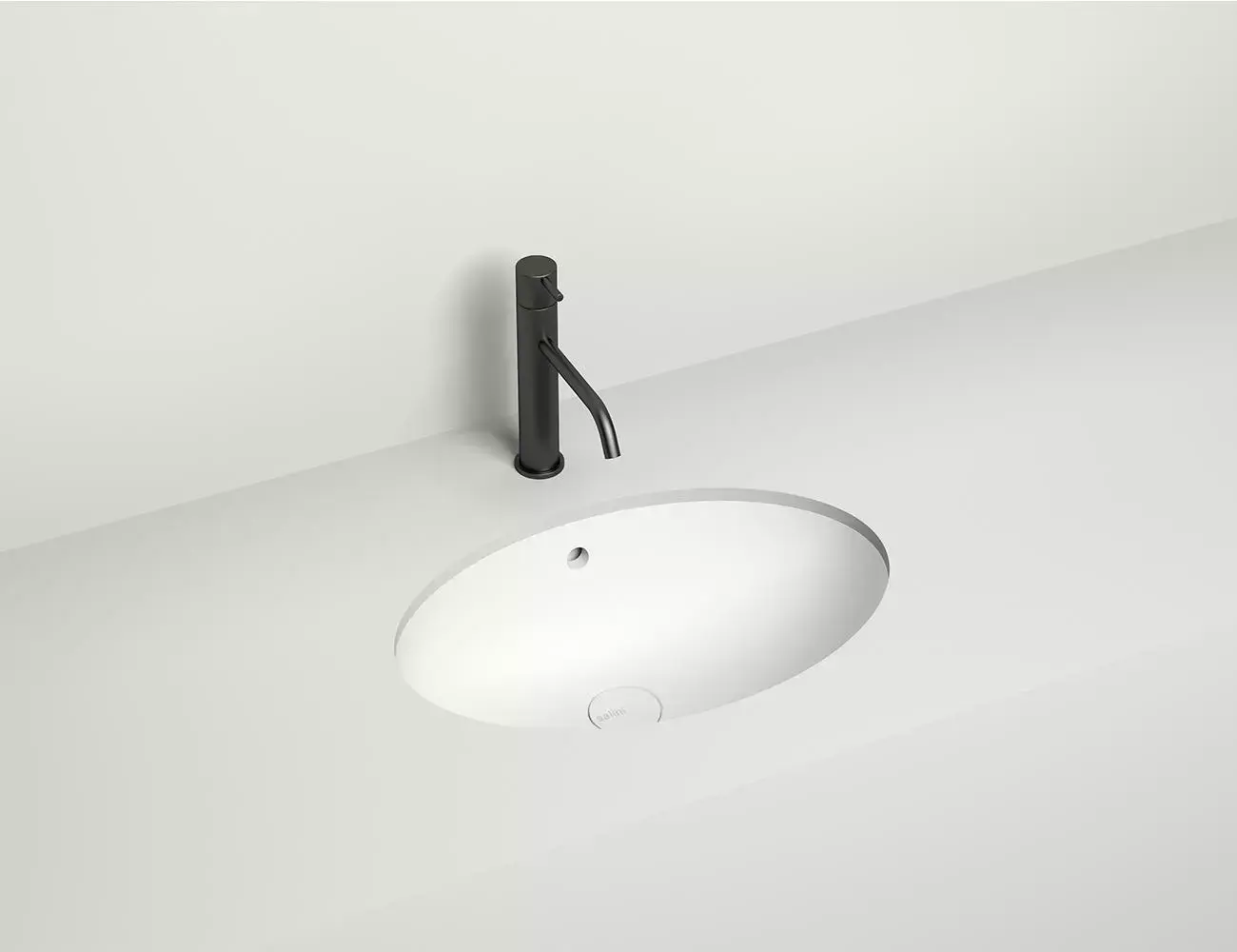 Раковина встраиваемая снизу Salini Marea 12 57 см S-Stone 1101209M из искусственного камня, белая матовая