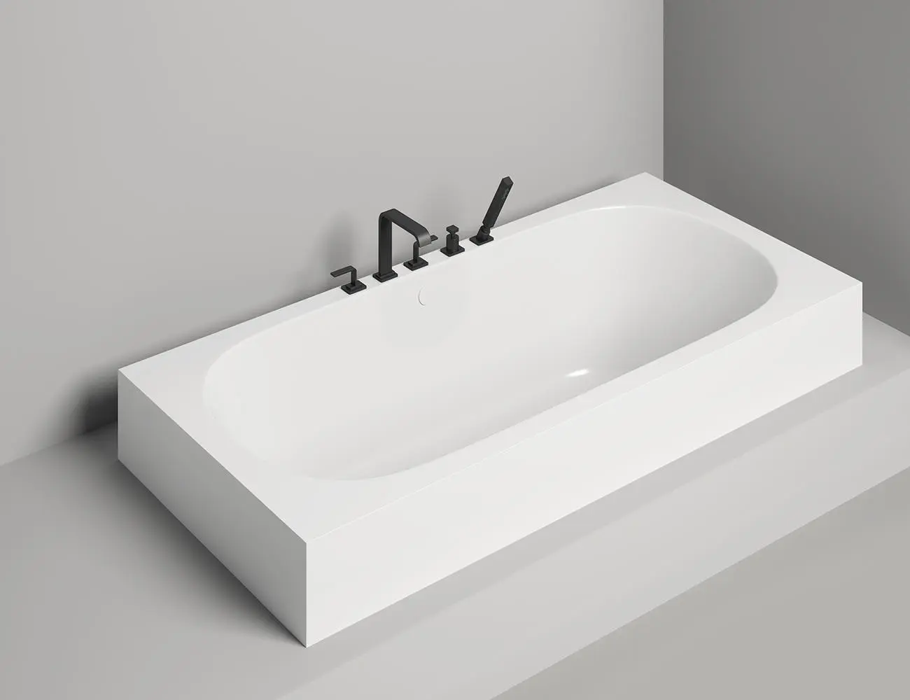 Ванна из литьевого мрамора Salini Ornella Axis S-Sense 180х80 103411G белая глянцевая, встраиваемая