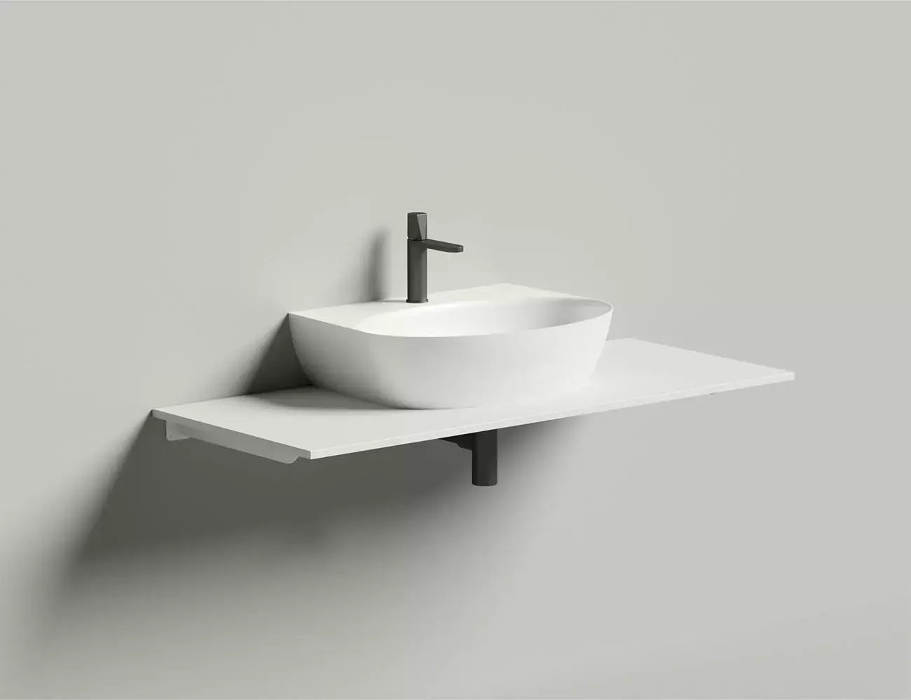 Раковина подвесная Salini Alda Wall 02 S-Sense 58 см 140312G из литьевого мрамора, белая глянцевая