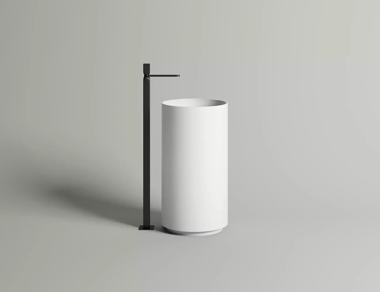 Раковина напольная Salini Armonia 01 S-Sense 45 см 130111G из литьевого мрамора, глянцевая белая с донным клапаном