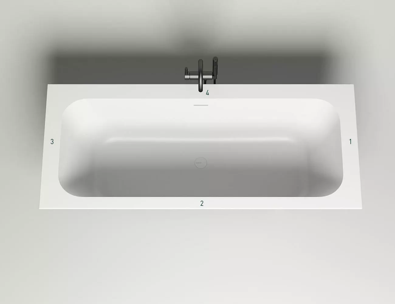 Ванна из литьевого мрамора Salini Orlanda Axis Kit S-Sense 180х80 103312G белая глянцевая, встраиваемая