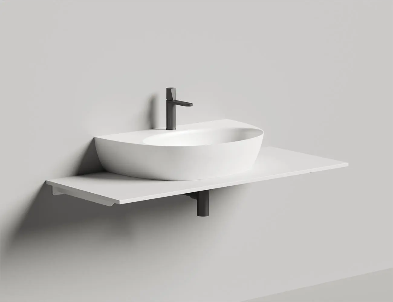 Раковина подвесная Salini Alda Wall 03 S-Sense 71 см 140313G из литьевого мрамора, белая глянцевая