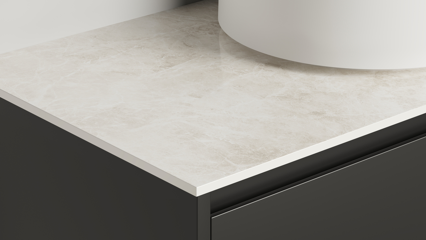 Столешница 1600 мм GRES Керамогранит DIAMOND CREAM Глянцевая KM160.50.1.167