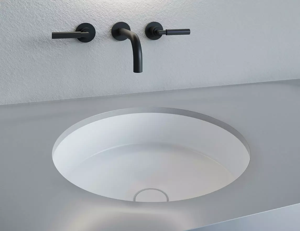 Раковина встраиваемая снизу Salini Marea 04 S-Stone 42 см 1802204M из искусственного камня, матовая белая