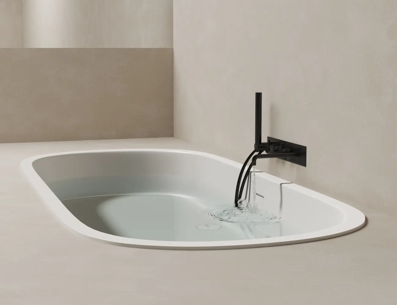 Ванна из литьевого мрамора Salini Ornella Axis Kit S-Sense 180х80 103511G белая глянцевая, встраиваемая