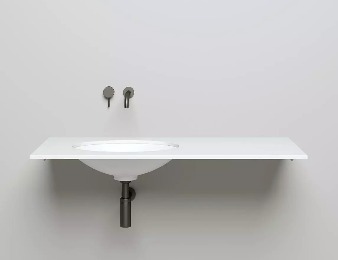 Раковина встраиваемая снизу Salini Marea 11 S-Stone 55 см 1802211M из искусственного камня, белая матовая