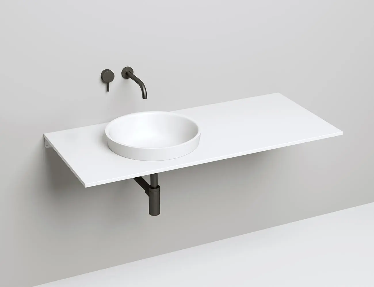 Раковина встраиваемая сверху Salini Marea 03 S-Stone 42 см 1802203M из искусственного камня, матовая белая