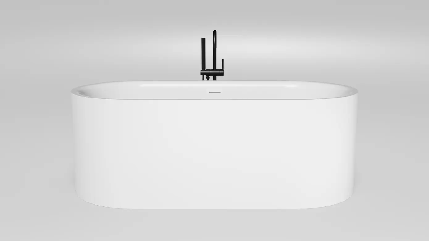 Ванна из литьевого мрамора Salini Perla S-Sense 170x80 1049101G отдельностоящая, белая глянцевая