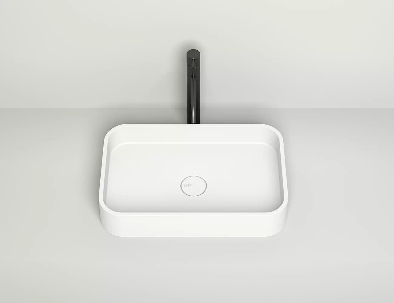 Раковина накладная Salini Callista 01 S-Sense 54 см 1101104G из литьевого мрамора, глянцевая белая