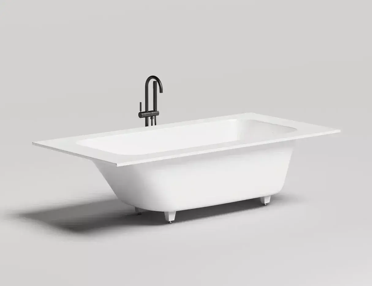 Ванна из литьевого мрамора Salini Orlanda Plus S-sense 190x100 102014G белая глянцевая, встраиваемая