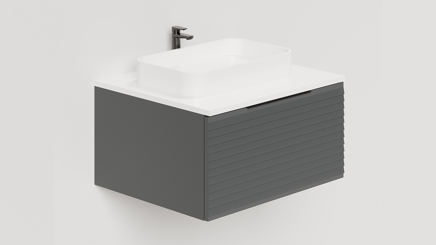 Тумба подвесная TOUCH 60х50х32 см, матовая эмаль Anthracite T600H1A