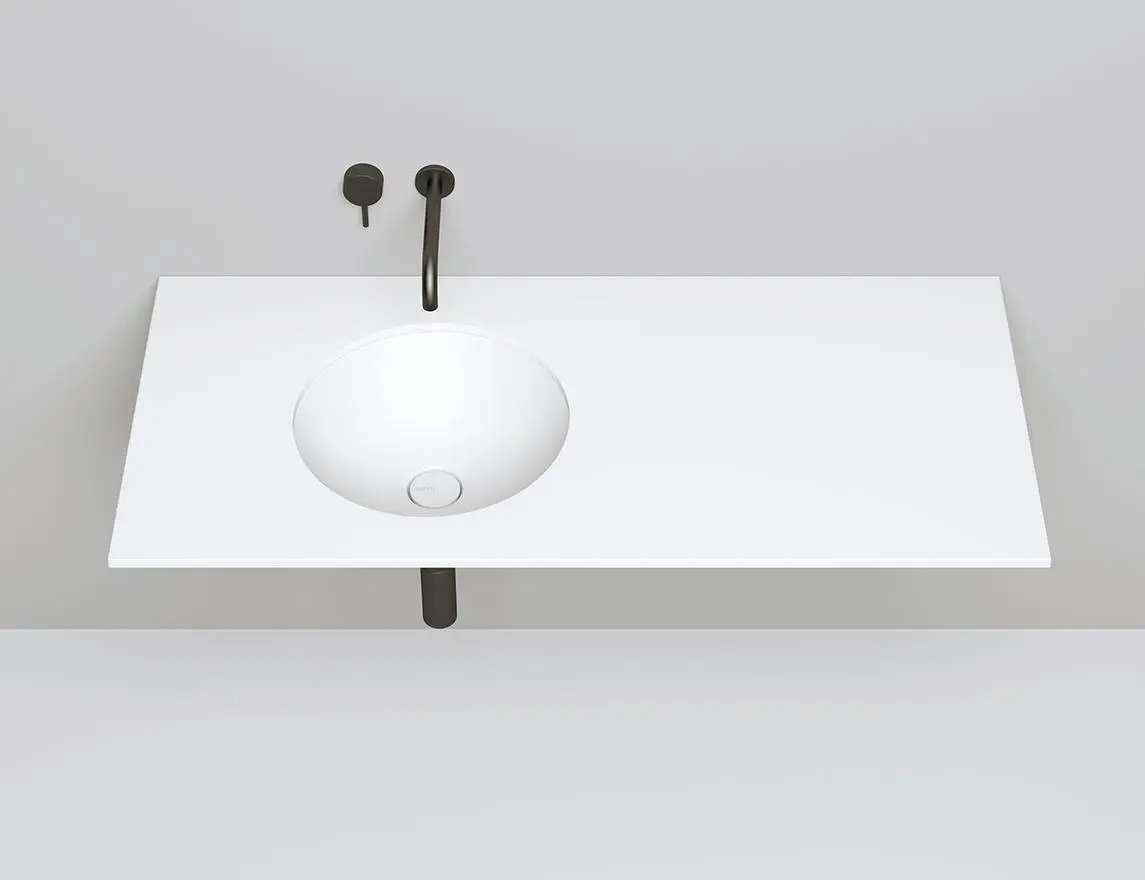 Раковина встраиваемая снизу Salini Marea 05 S-Stone 42 см 1802205M из искусственного камня, матовая белая