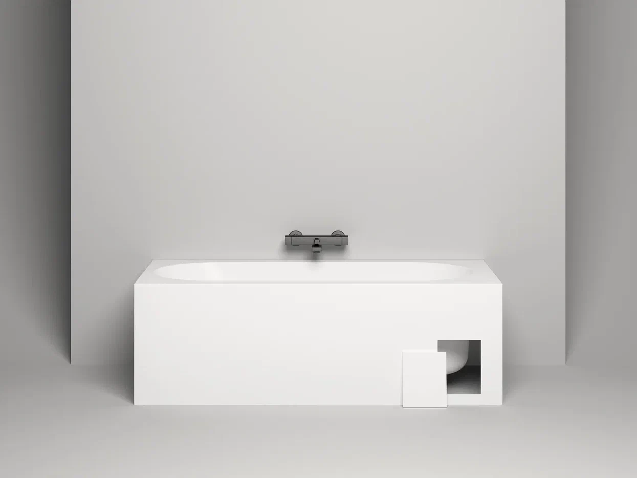 Ванна из литьевого мрамора Salini Ornella Kit S-sense 180x80 102412G белая глянцевая, встраиваемая