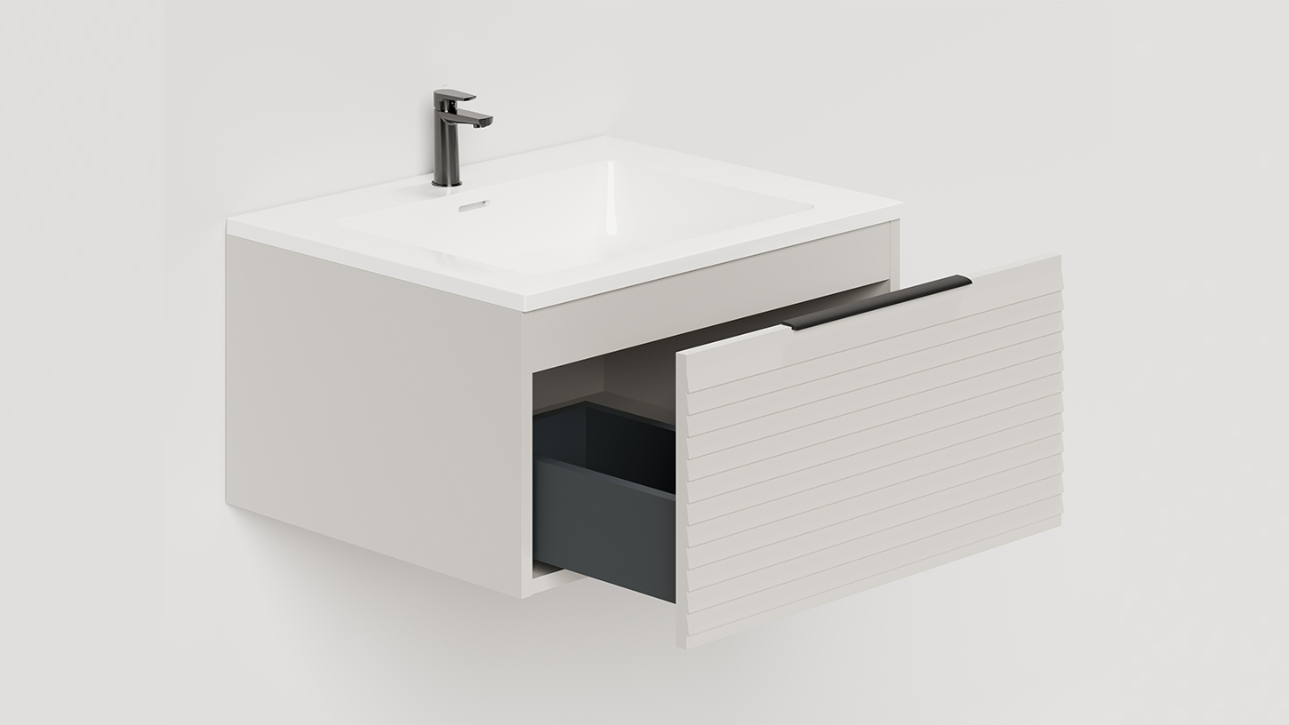 Тумба подвесная TOUCH 60х50х32 см, матовая эмаль Сreamy T600H1C