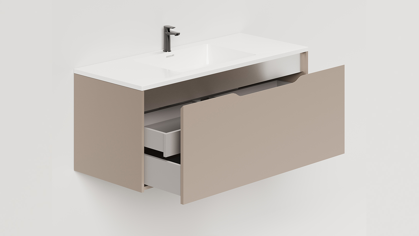 Тумба подвесная SMILE 100х50 МДФ эмаль Taupe S1000T