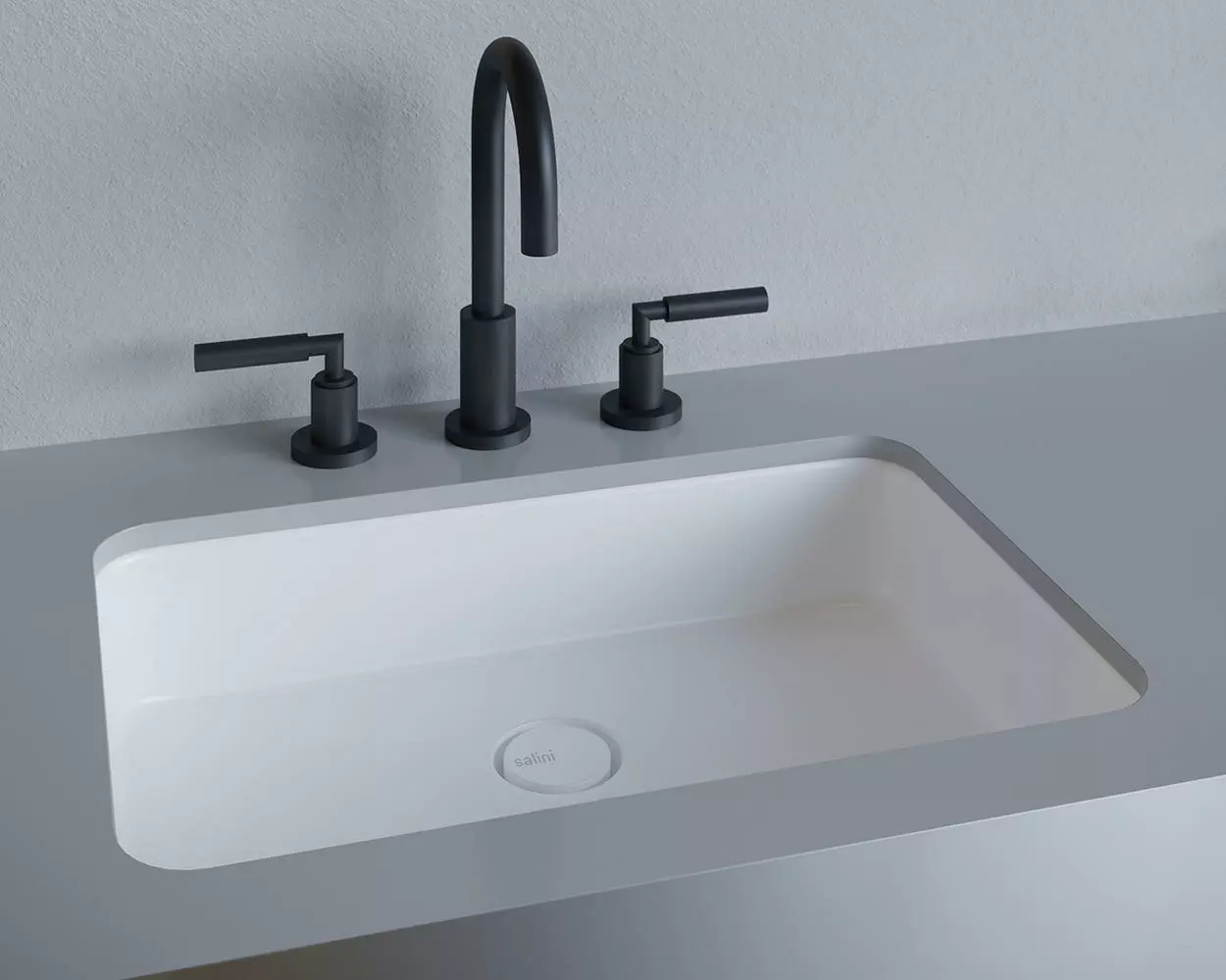 Раковина встраиваемая снизу Salini Marea 09 S-Stone 55 см 1802209M из искусственного камня, белая матовая