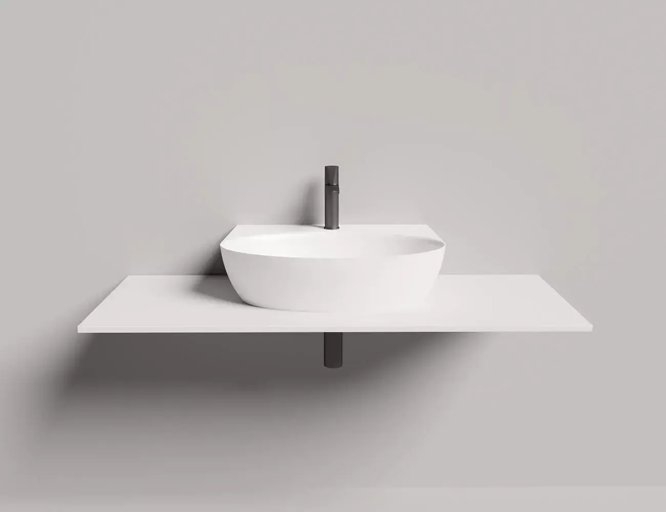 Раковина подвесная Salini Alda Wall 02 S-Sense 58 см 140312G из литьевого мрамора, белая глянцевая