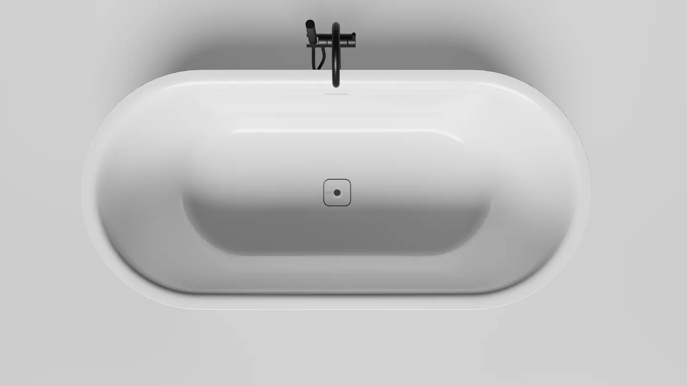 Ванна из литьевого мрамора Salini Perla S-Sense 170x80 1049101G отдельностоящая, белая глянцевая
