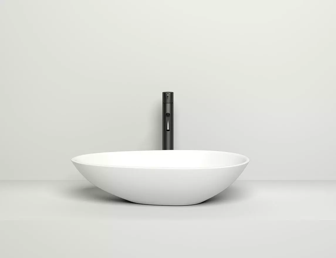 Раковина накладная Salini Paola S-Sense 58 см 101101G из литьевого мрамора, глянцевая белая