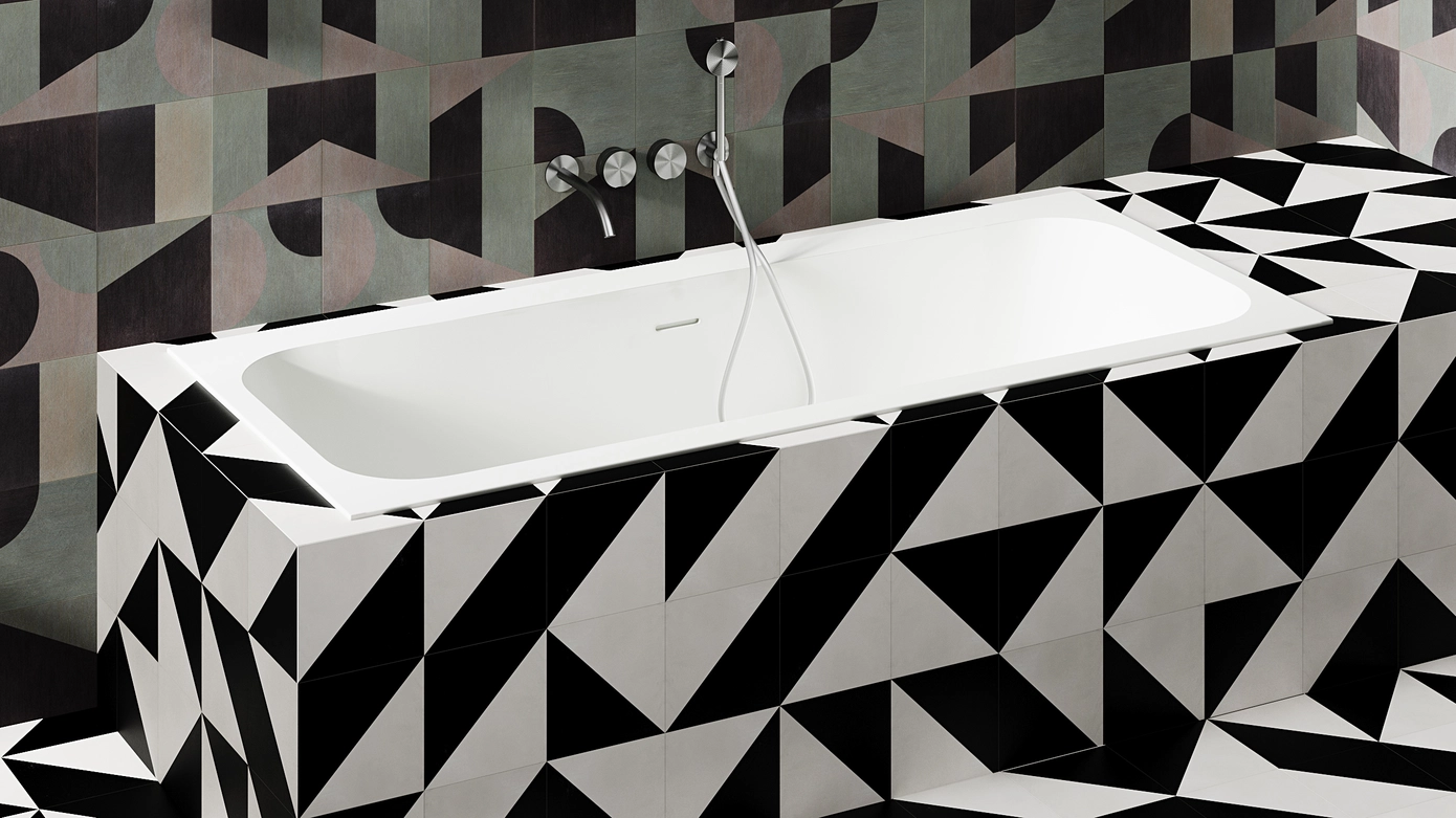 Ванна из литьевого мрамора Salini Orlanda Axis Kit 170x75 103313G S-Sense белая глянцевая