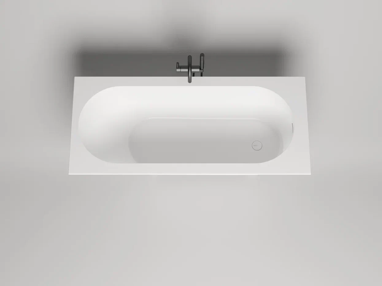 Ванна из литьевого мрамора Salini Ornella Kit S-sense 180x80 102412G белая глянцевая, встраиваемая