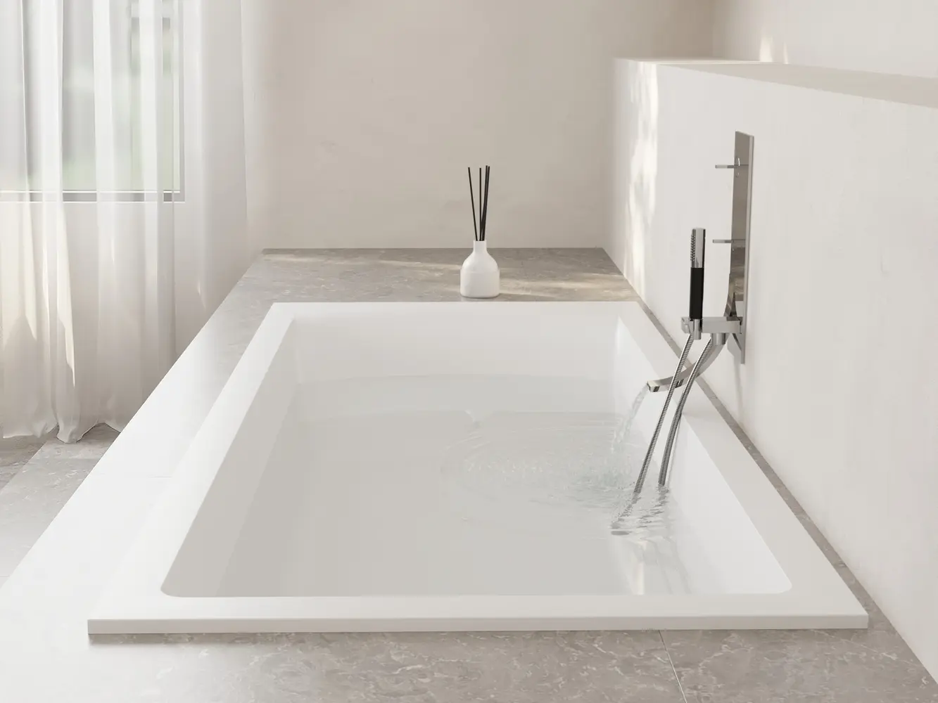 Ванна из искусственного камня Salini Cascata 104113M 170x75 S-Sense белая