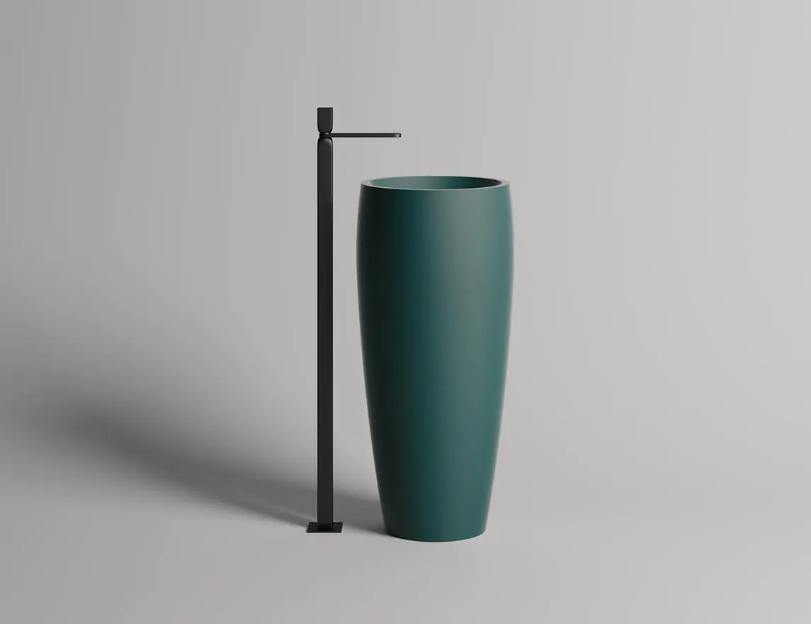 Раковина напольная Salini Armonia 03 S-Stone 47 см 130113SM из искусственного камня, матовая белая с донным клапаном