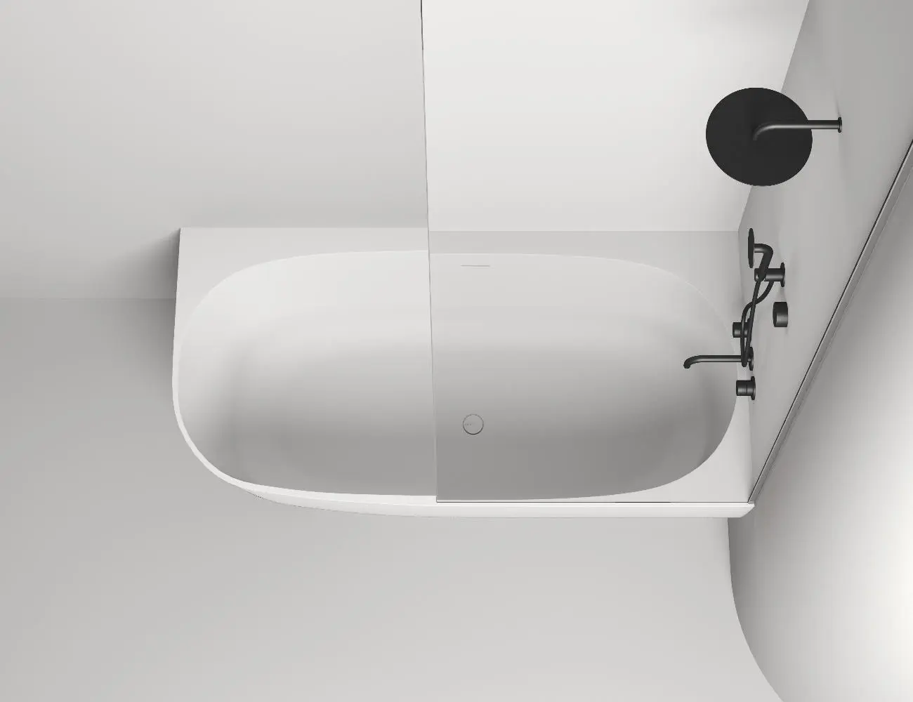 Ванна из искусственного камня Salini Sofia Corner R S-Stone 170х85 102524M белая матовая, пристенная угловая