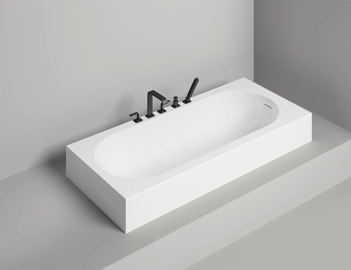 Ванна из литьевого мрамора Salini Ornella Kit S-sense 170х80 102414G белая глянцевая, встраиваемая