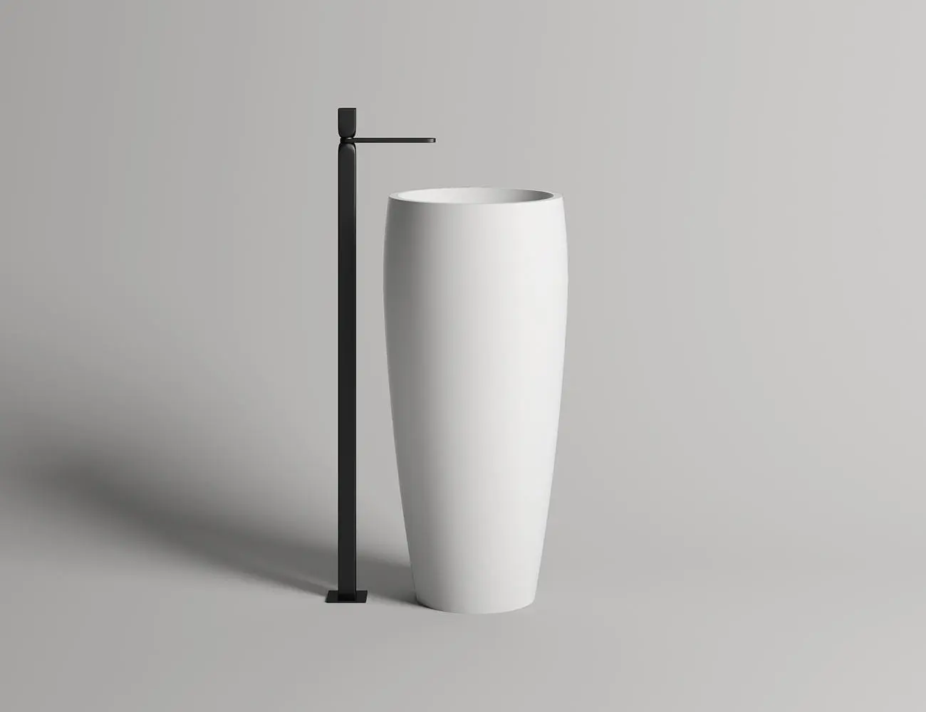 Раковина напольная Salini Armonia 03 S-Sense 47 см 130113G из литьевого мрамора, глянцевая белая c донным клапаном